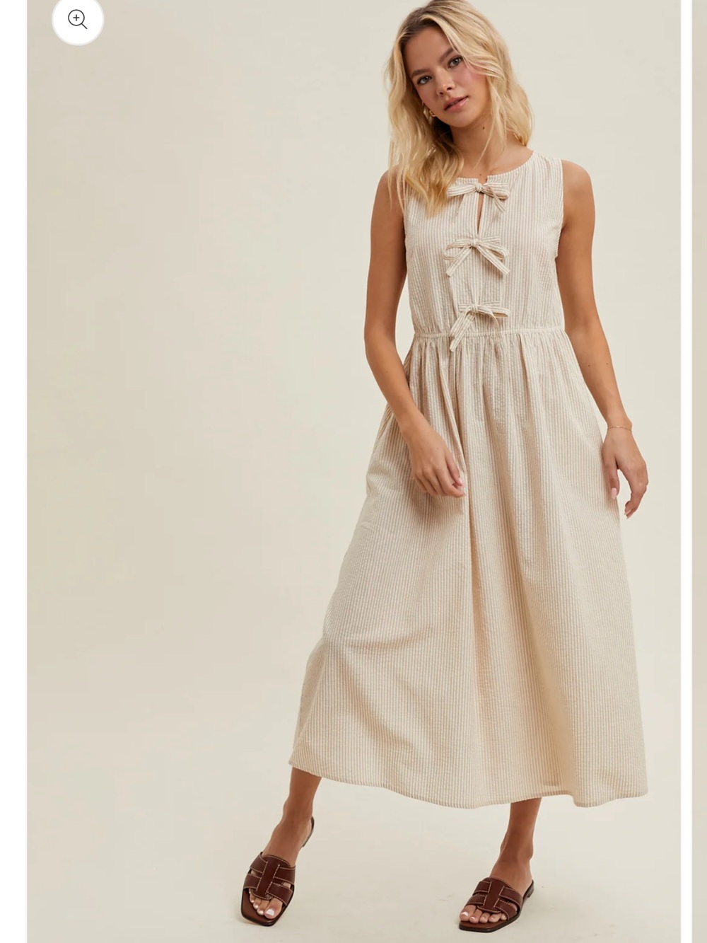 Sleeveless Cream Midi Dress - One Loved Babe